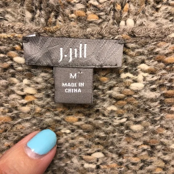 J Jill Alpaca Mohair Blend Knit Duster Cardigan Multicolor Size Medium - Picture 9 of 14